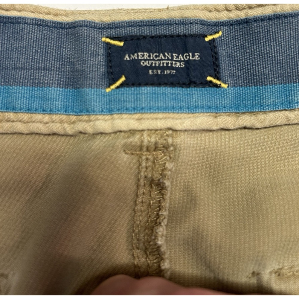 Vintage American Eagle Khaki Wide Leg Pants Womens 26 Low Rise Utility‎ Trousers - Picture 3 of 15